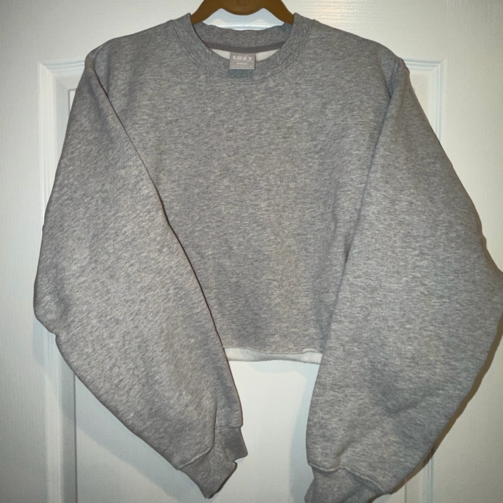 Aritzia TNA Gray Cropped Sweatshirt